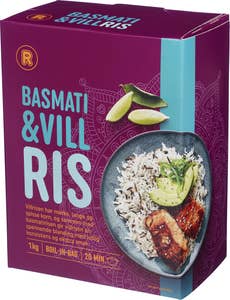 R Basmati- og villris 8x125g, Boil-in-bag