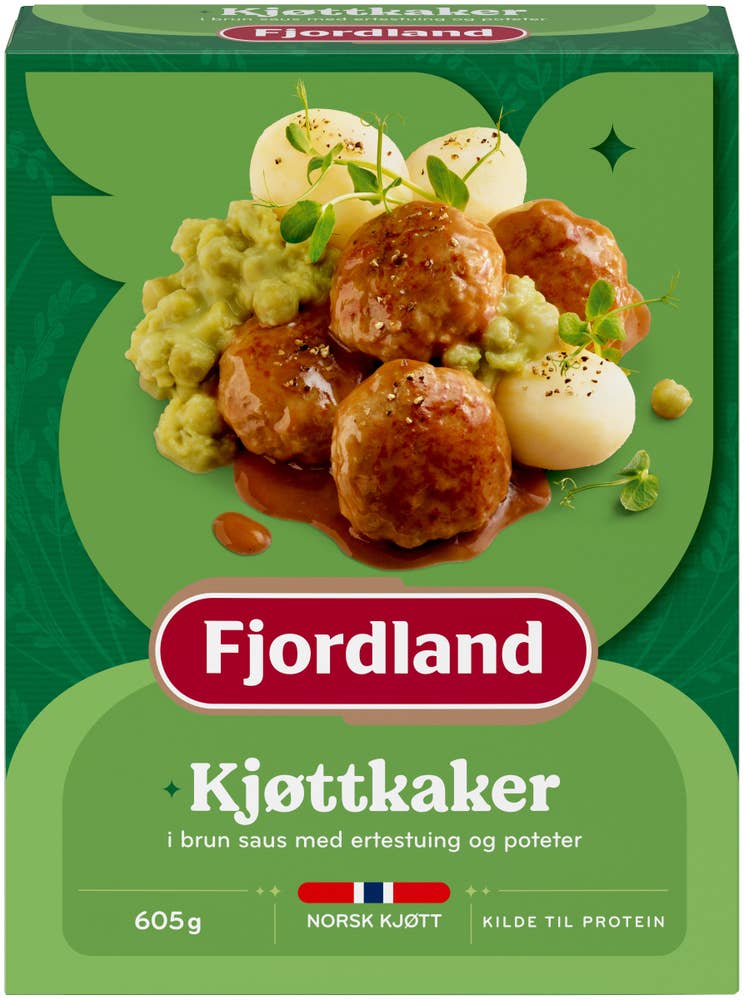 Fjordland Kjøttkaker Med ertestuing og poteter