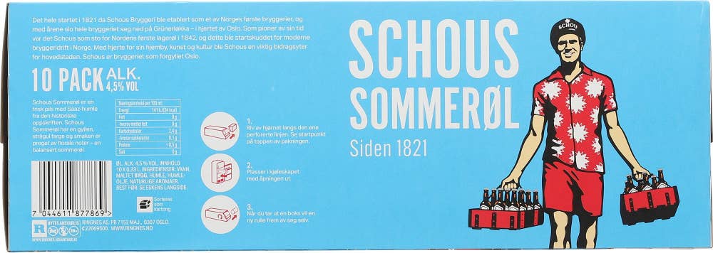 Schous Pils Sommerøl 10 x 0,33 l