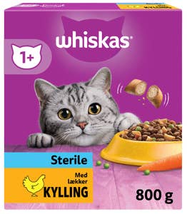 Whiskas Tørrfôr med kylling For voksne, steriliserte katter fra 1 år
