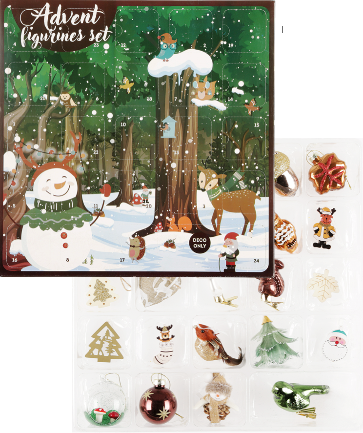 Clas Ohlson Adventskalender "snømann" med julepynt