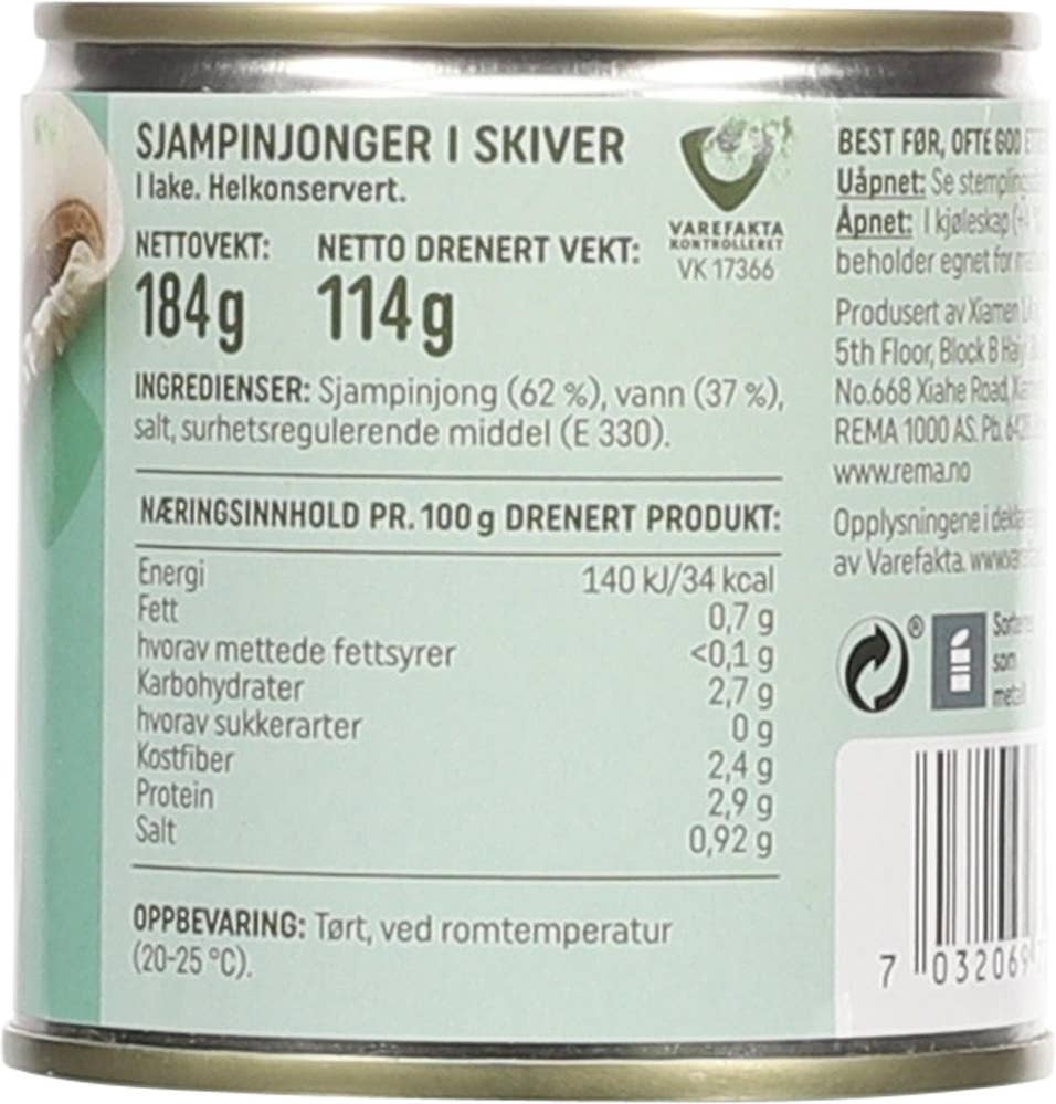 R Sjampinjong Skivet