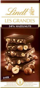 Lindt Les Grandes Hasselnøtt Mørk Sjokolade