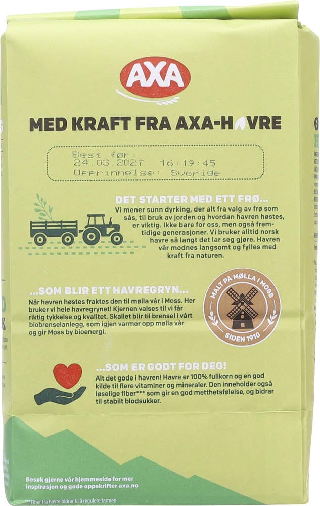 Axa Økologiske havregryn Lettkokte