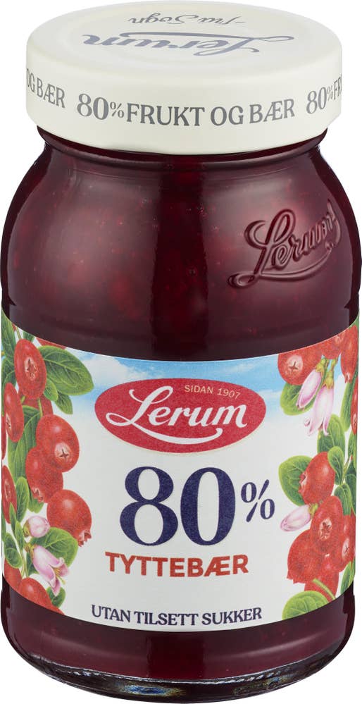 Lerum Tyttebærsyltetøy Uten tilsatt sukker