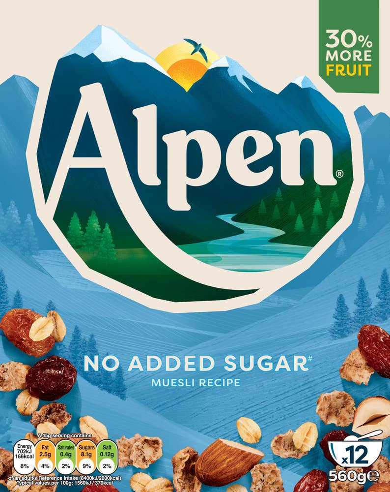 Alpen Musli Uten tilsatt sukker, 560 g