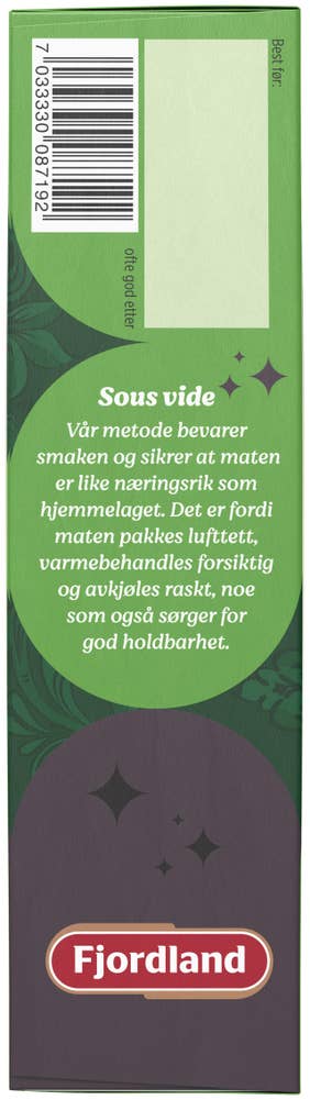 Fjordland Brimis grove middagskaker Potetstappe med rotgrønnsaker og tyttebærsyltetøy med eplebiter