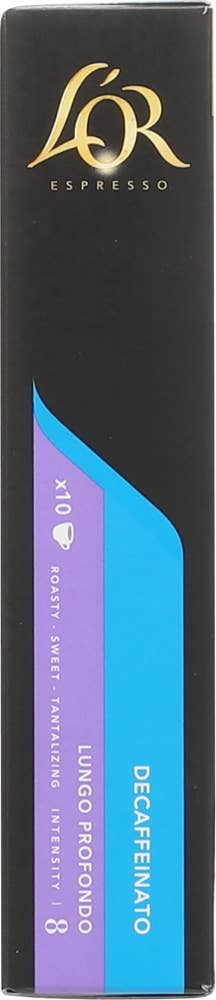 L'Or Profondo decaf Koffeinfri, Intensitet 8, 10 stk