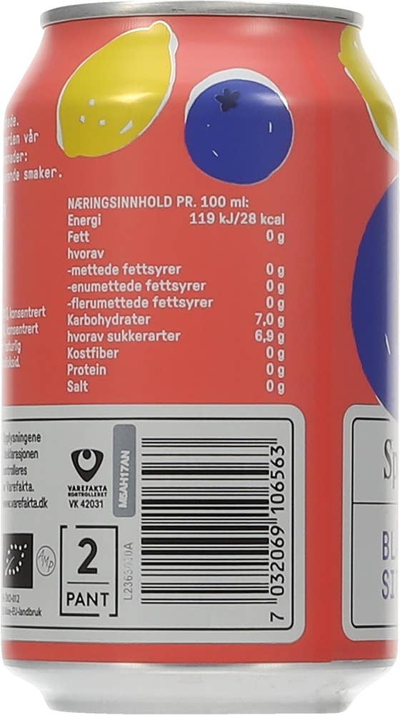 Kolonihagen Sparkling blåbær og sitron