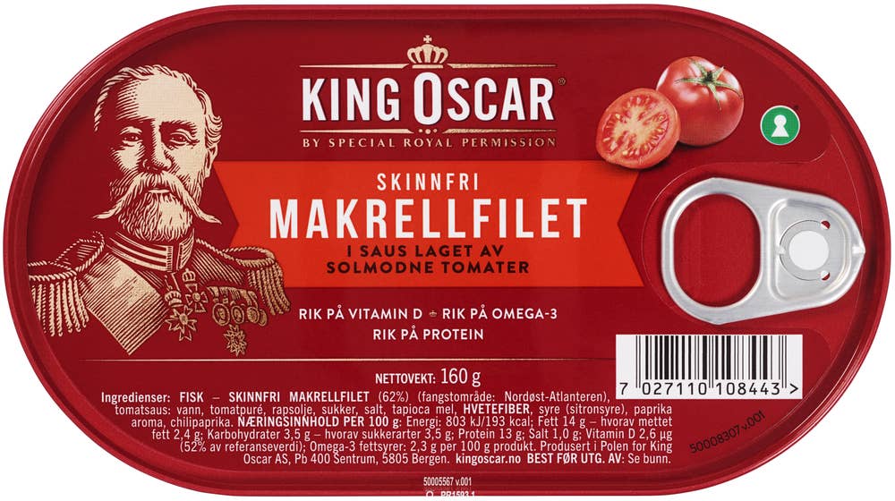 King Oscar Skinnfri makrell