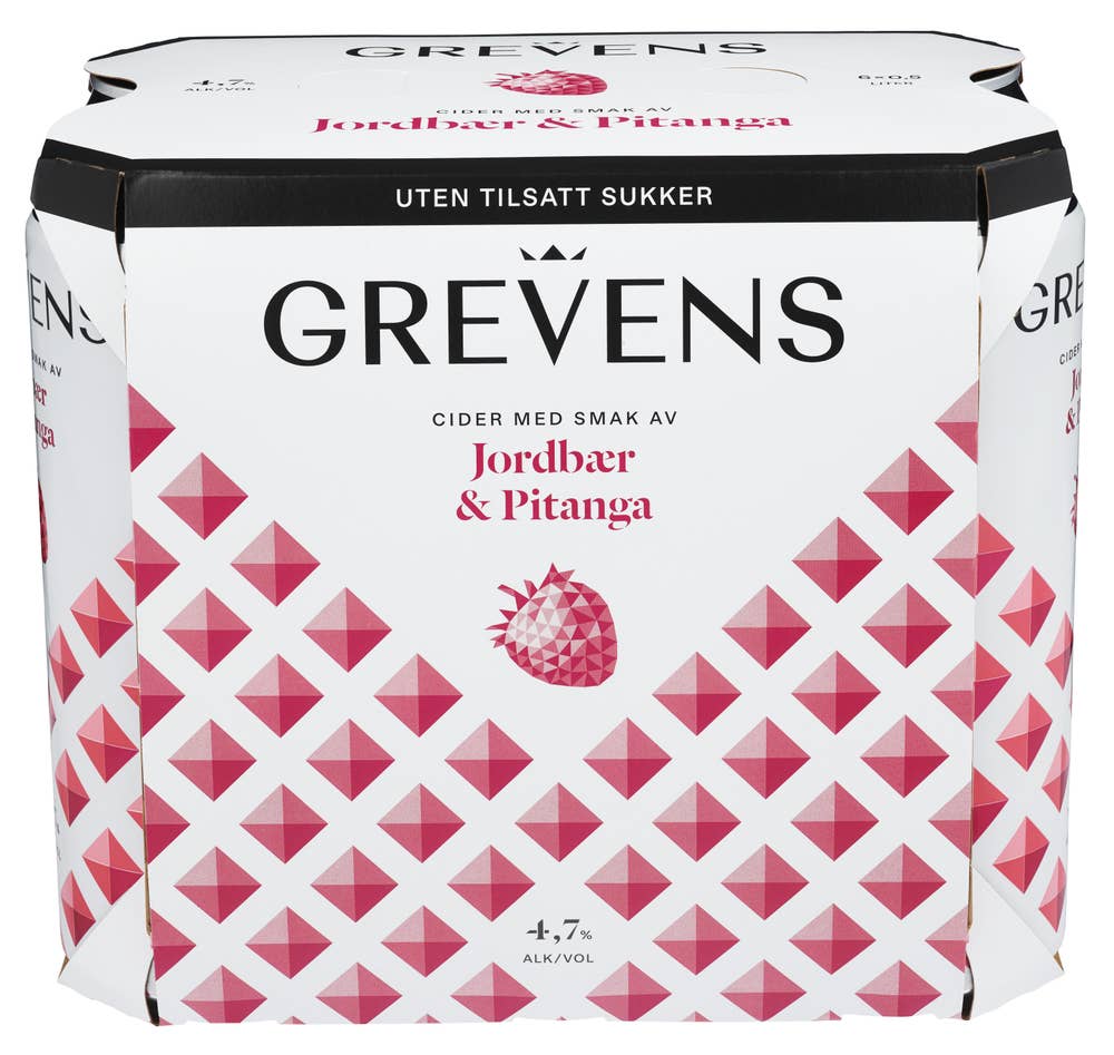 Grevens Cider Jordbær og Pitanga 6 x 0,5l