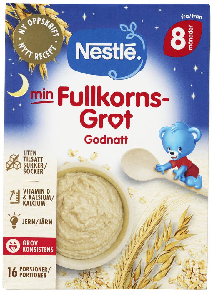 Nestlé Min Fullkornsgrøt God Natt Fra 8 mnd