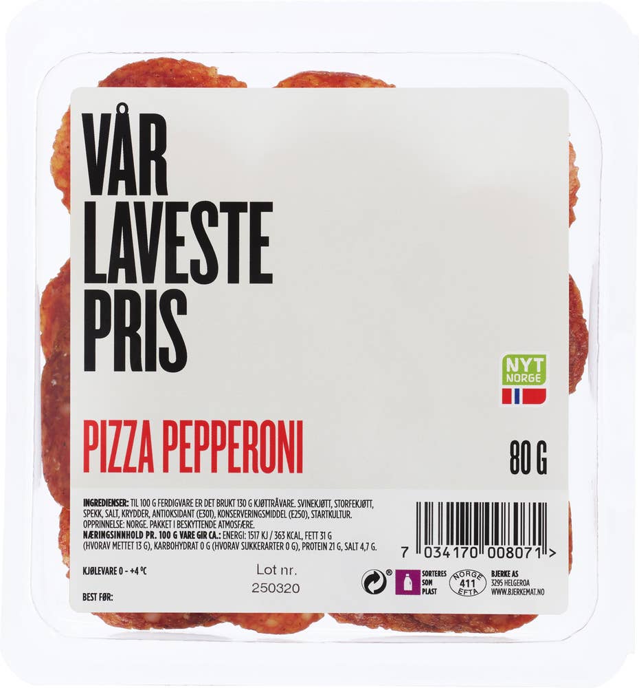 Vår Laveste Pris Pizza pepperoni