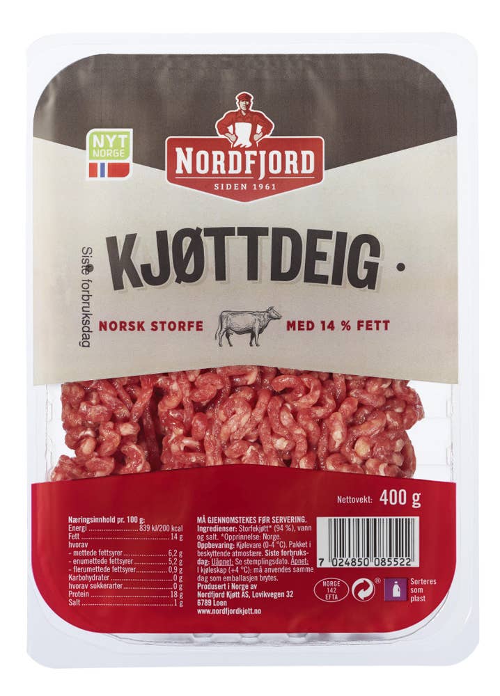 Kjøttdeig av Storfe 14%