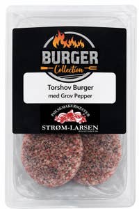 Strøm-Larsen AS Fersk Torshov Burger med Grov Pepper, 2 stk