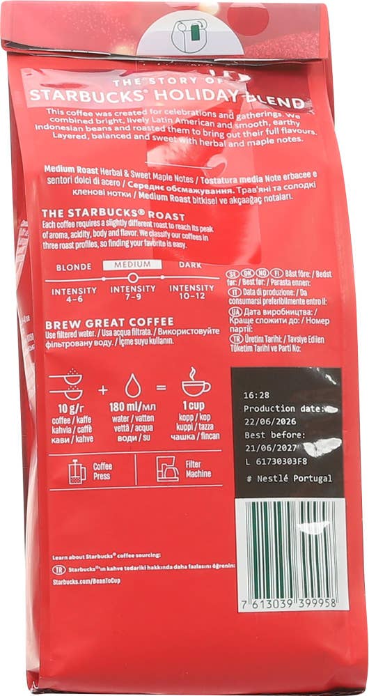 Starbucks Holiday Blend Filtermalt
