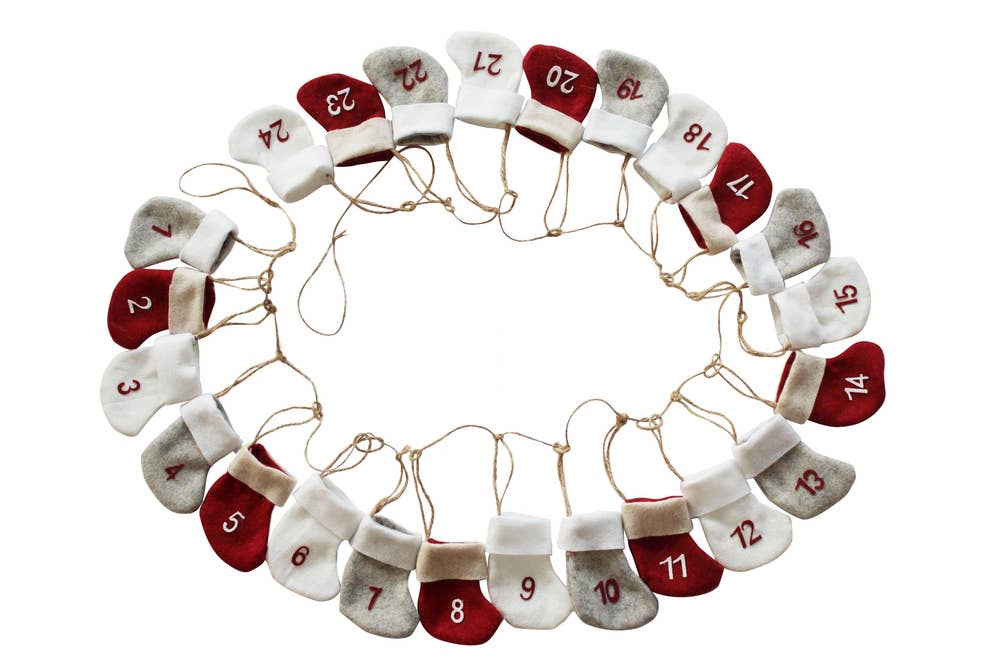 Festive Adventskalender uten innhold 7,5 x 10 cm, Totallengde 200 cm