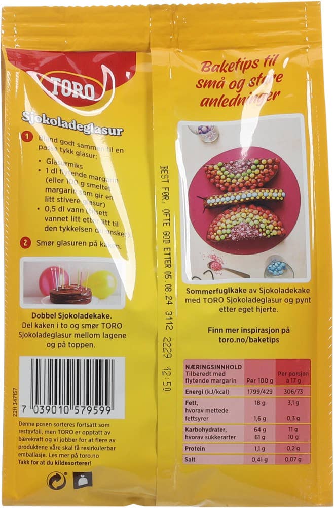 Toro Sjokoladeglasur langpanne