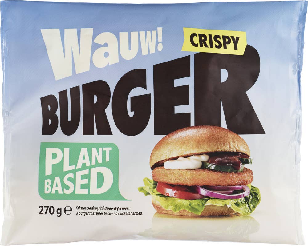 Wauw! Crispy burger Plantebasert