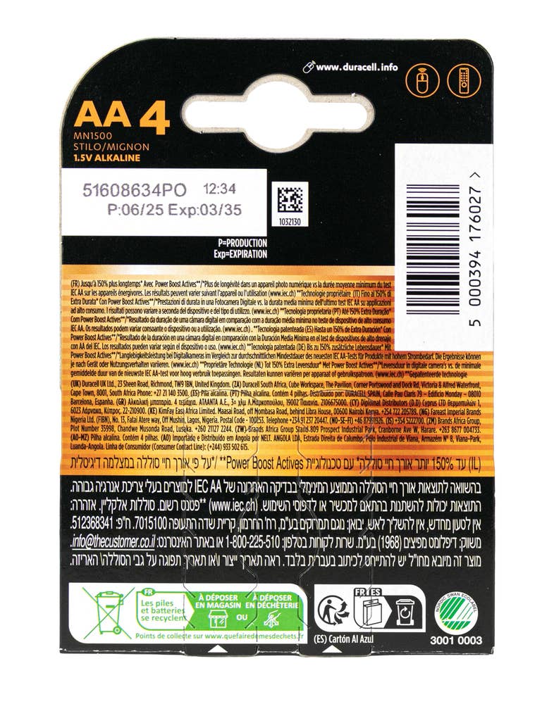Duracell Plus boost AA Alkaliske, 4 stk