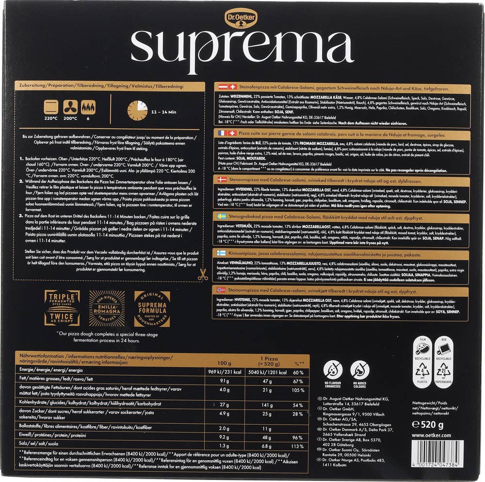 Dr. Oetker Suprema Calabrese Nduja Tipo