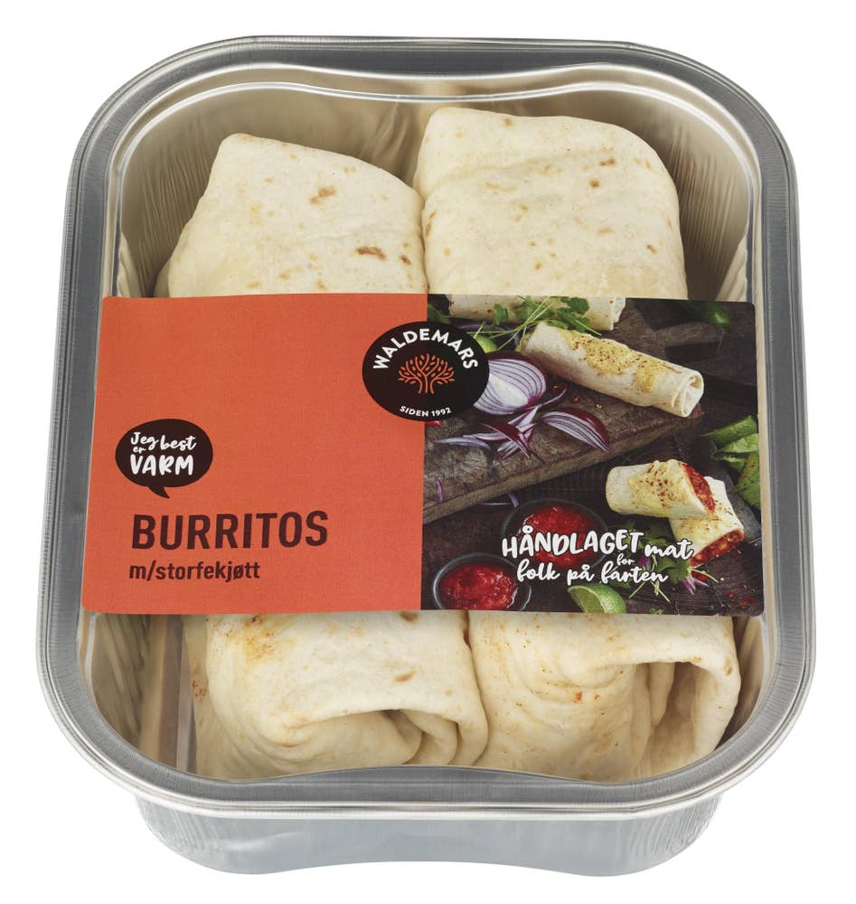 Waldemars Burritos med storfekjøtt 2stk