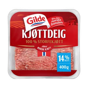 Gilde Kjøttdeig av 100% storfe 14% fett, uten salt og vann