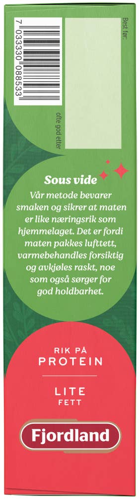 Fjordland Kyllingbryst Med urtesaus, gulrotpuré og skivede poteter