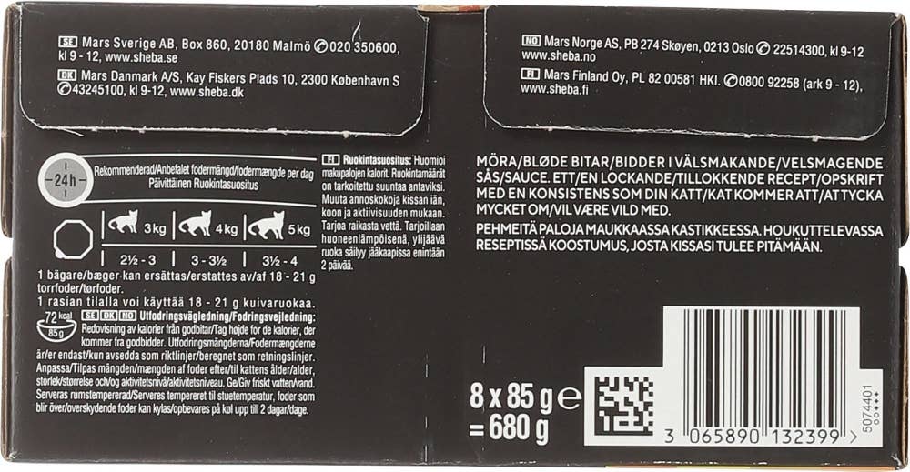 Sheba Selection våt kattemat med and, kylling, fjærfe og kalkun