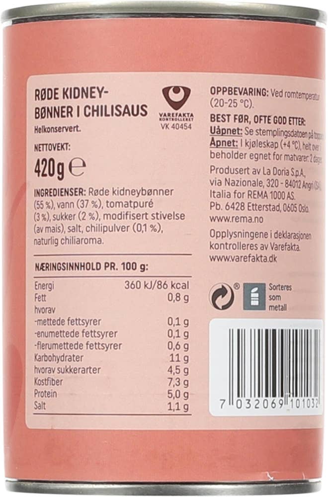 R Kidneybønner I chilisaus