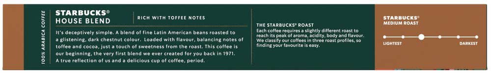 Starbucks House Blend 10 kapsler, intensitet 8