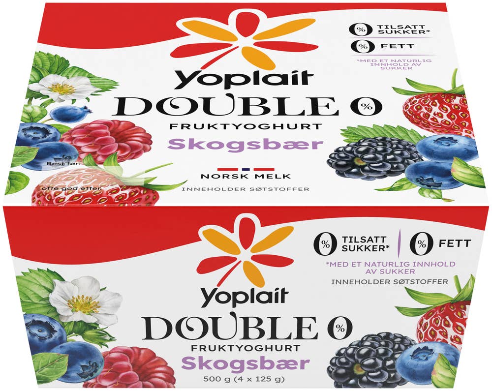 Yoplait Double 00% Skogsbær 4x125g