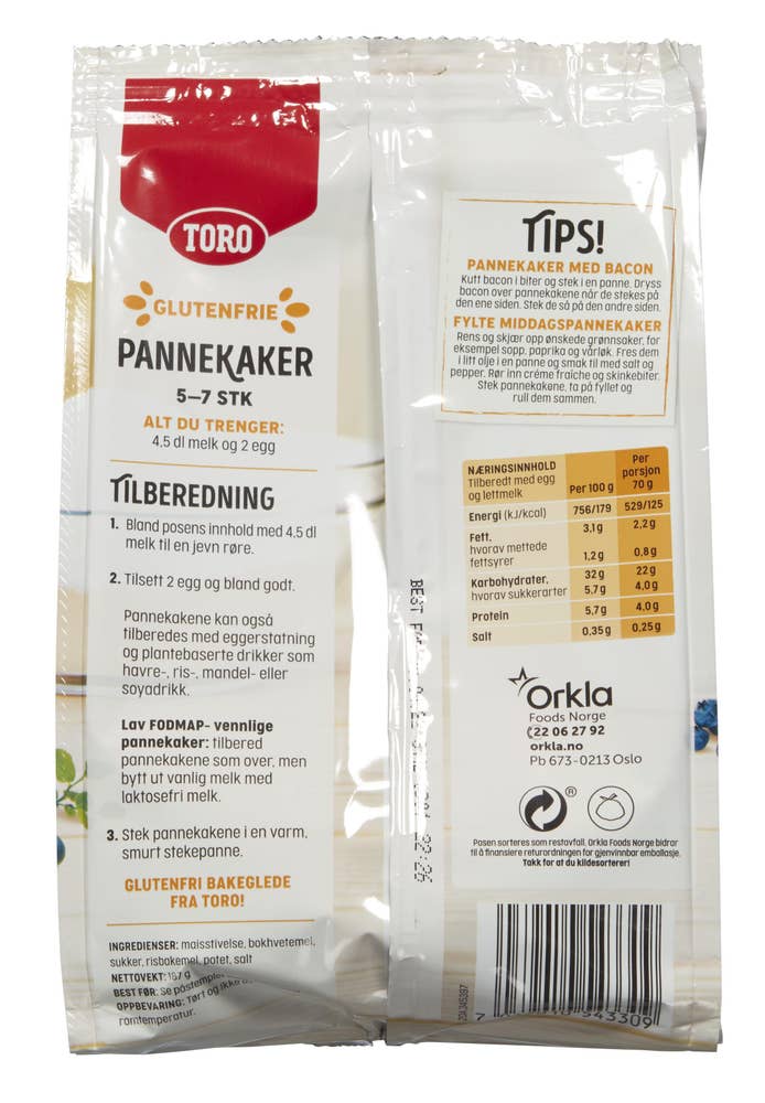 Toro Glutenfri pannekaker