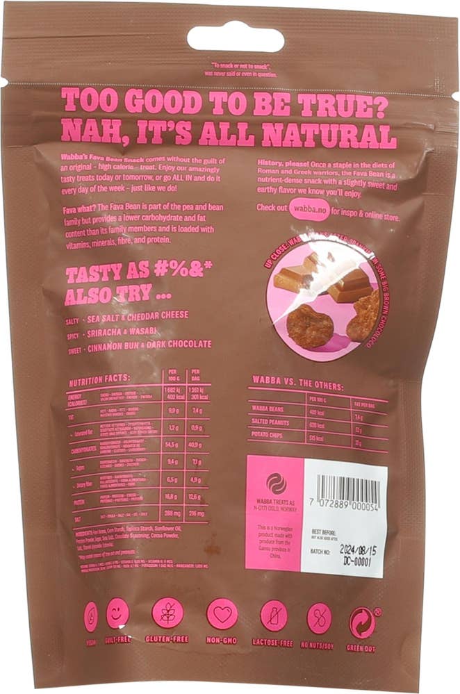 WABBA Bean Snacks Dark Chocolate