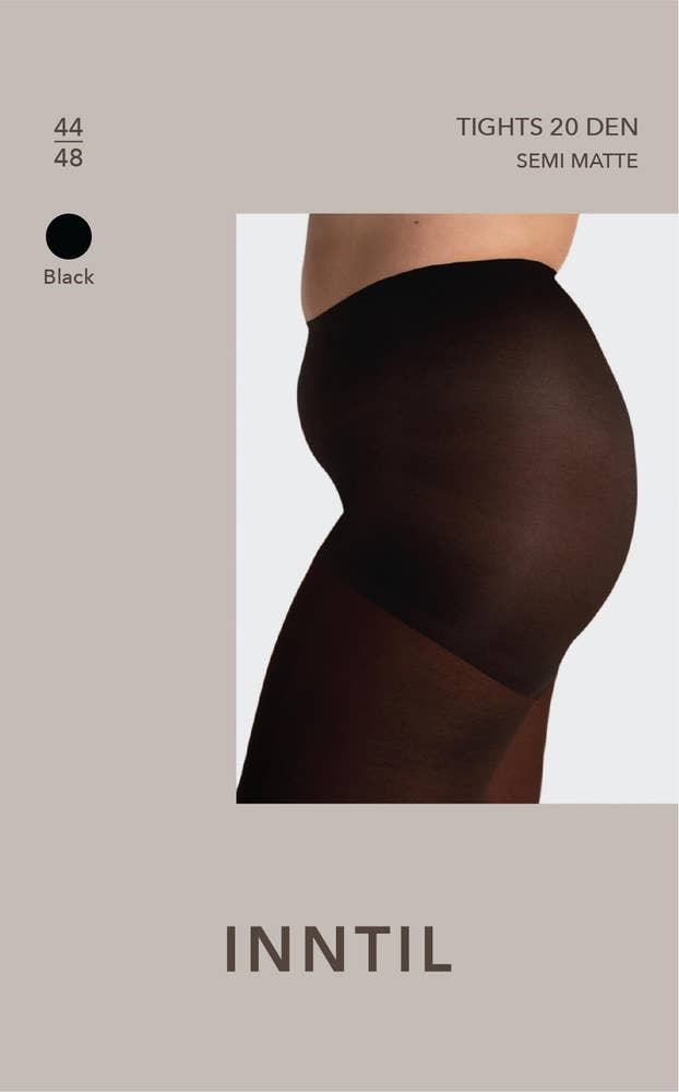 Inntil Strømpebukse 20 DEN Sort, str. 44-48, semi-matt