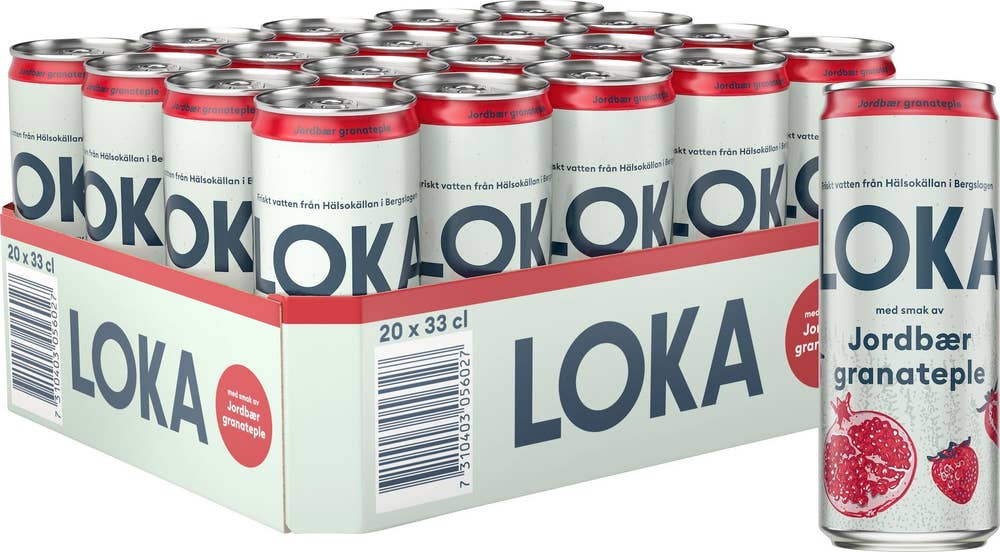 LOKA Jordbær & Granateple 20 x 0,33L