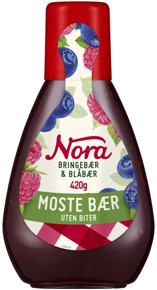 NORA Bringebær og blåbærsyltetøy Squeezy