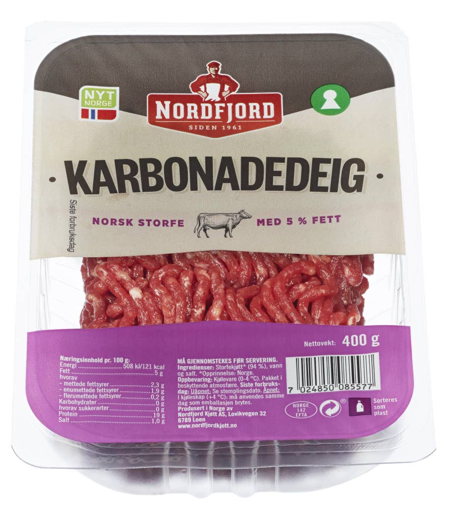 Karbonadedeig av Storfe 5%