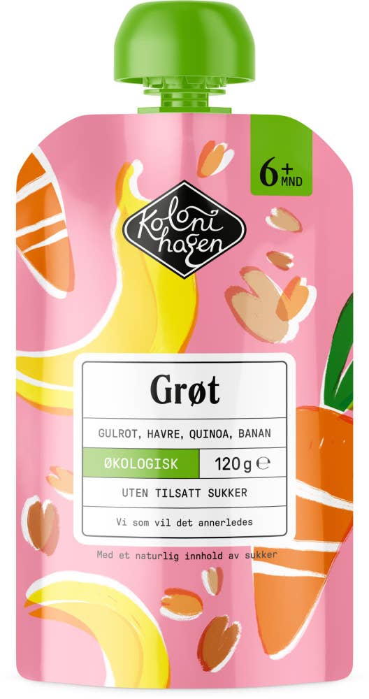 Kolonihagen Økologisk grøt gulrot og banan Fra 6 mnd