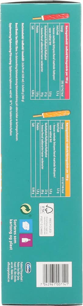 Eventyr Is Spinnvill bringebær & appelsin 6 stk