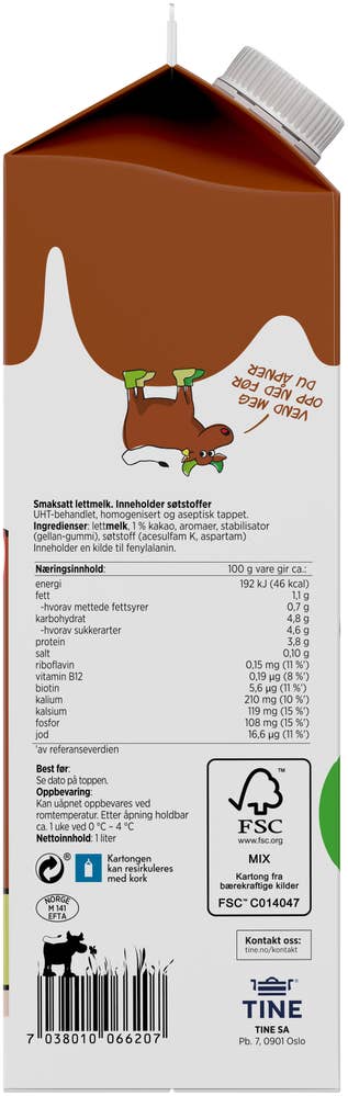 TINE Litago Sjokolade Uten Tilsatt Sukker