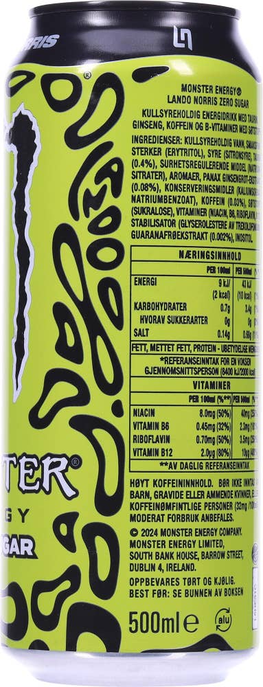 Monster Lando Norris zero sugar