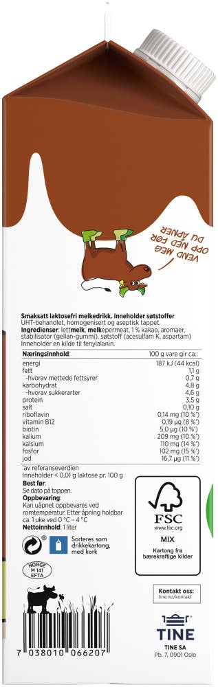 TINE Litago Sjokolade Uten Tilsatt Sukker