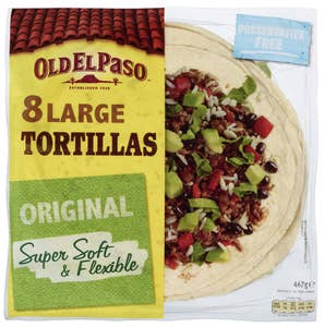 Old El Paso Tortillas Hvete Large 8stk, 23cm
