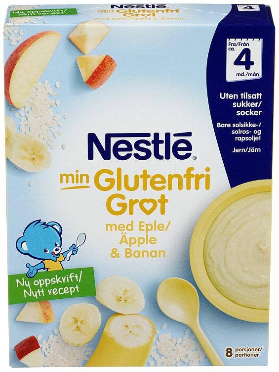 Min Glutenfri Grøt med Eple & Banan Fra 4 mnd