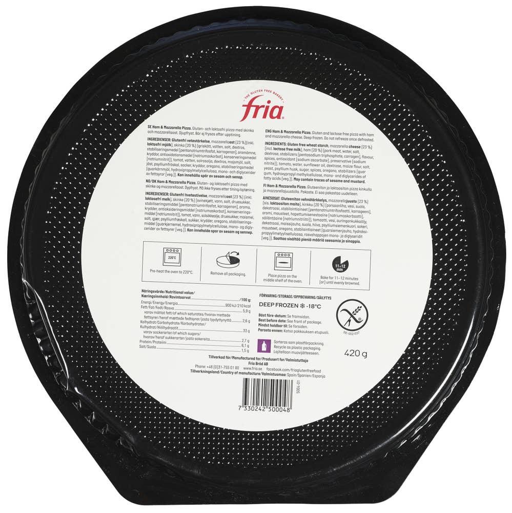 Fria Glutenfri pizza skinke & mozzarella