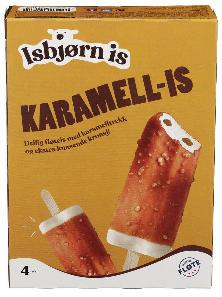 Isbjørn Is Karamell-is 4-pk
