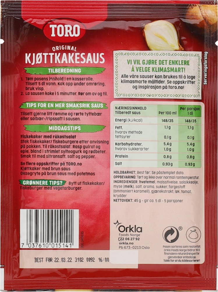 Toro Kjøttkakesaus