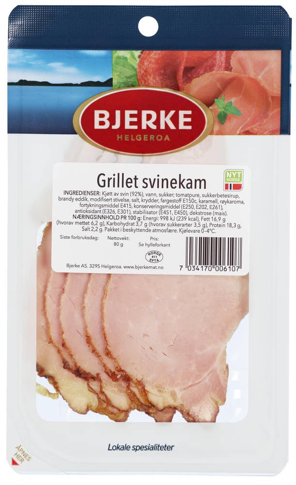 Bjerke Spekemat Grillet svinekam i skiver
