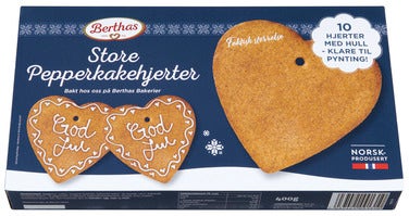 Berthas Store Pepperkakehjerter 10 stk